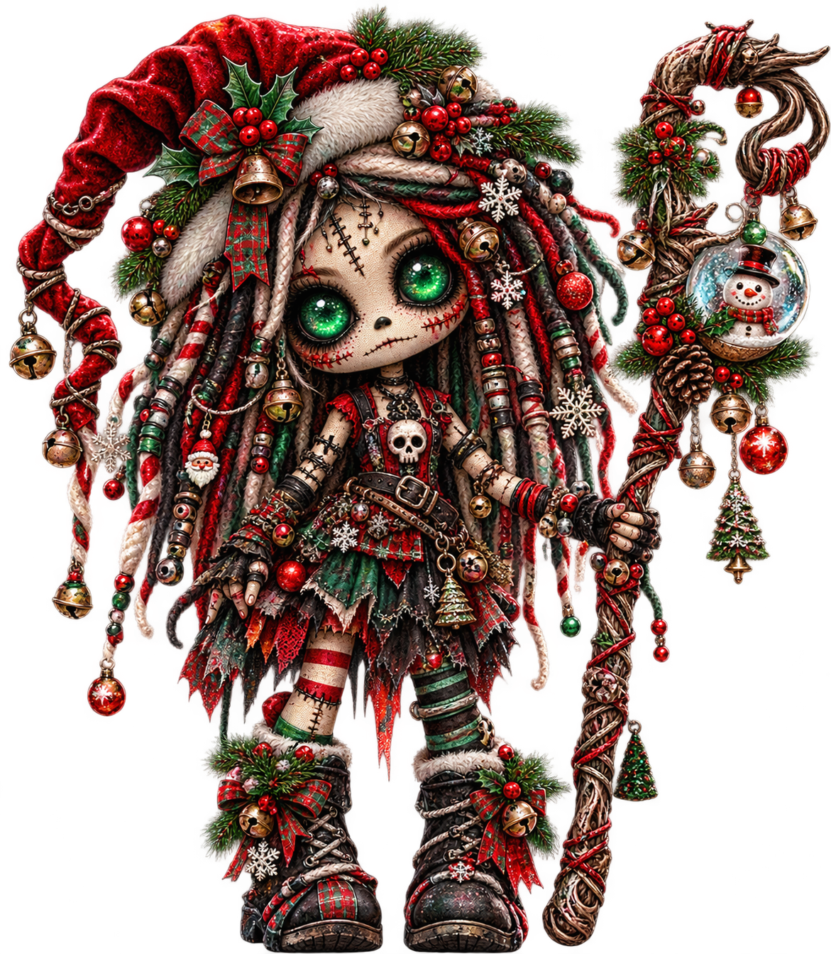 Gothic Christmas Elf UV DTF Transfer