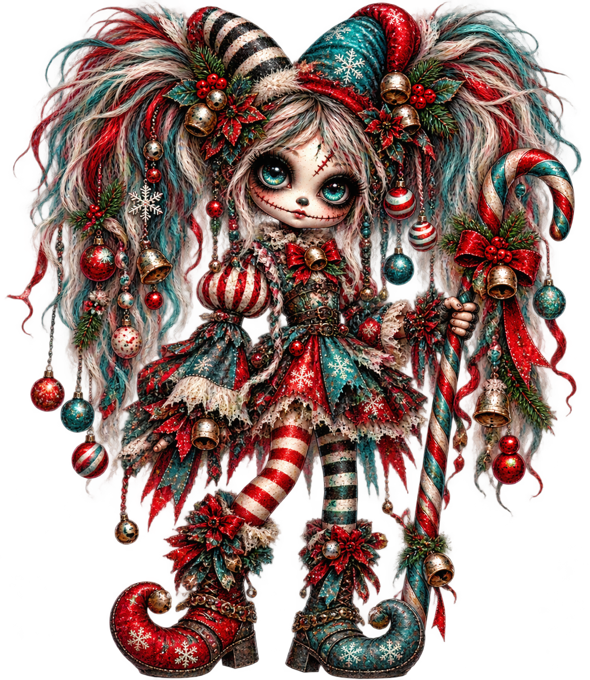 Whimsical Christmas Doll UV DTF Transfer 1
