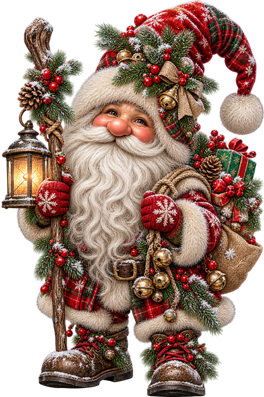 Rustic Santa Claus UV DTF Transfer
