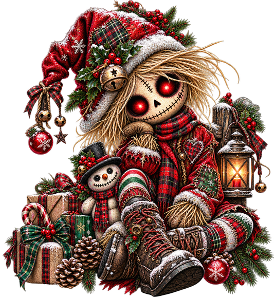 Christmas Scarecrow Doll UV DTF Transfer