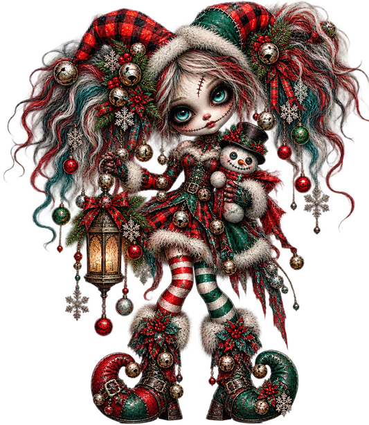 Gothic Christmas Doll UV DTF Transfer 1