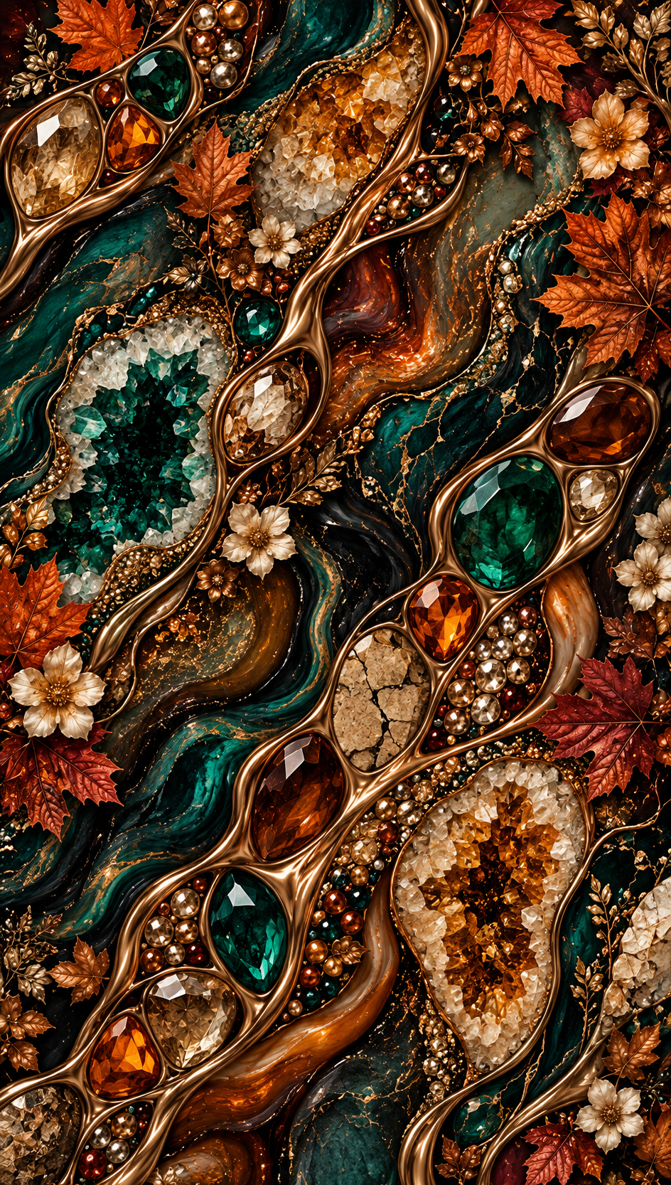 Luxe Geode & Gemstone Seamless Wallpaper