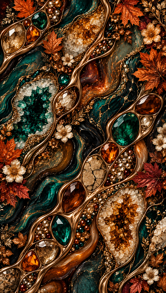 Luxe Geode & Gemstone Seamless Wallpaper