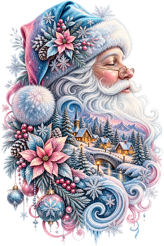 Santa Winter Village UV DTF Transfer