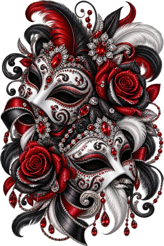 Venetian Masquerade Masks UV DTF Transfer