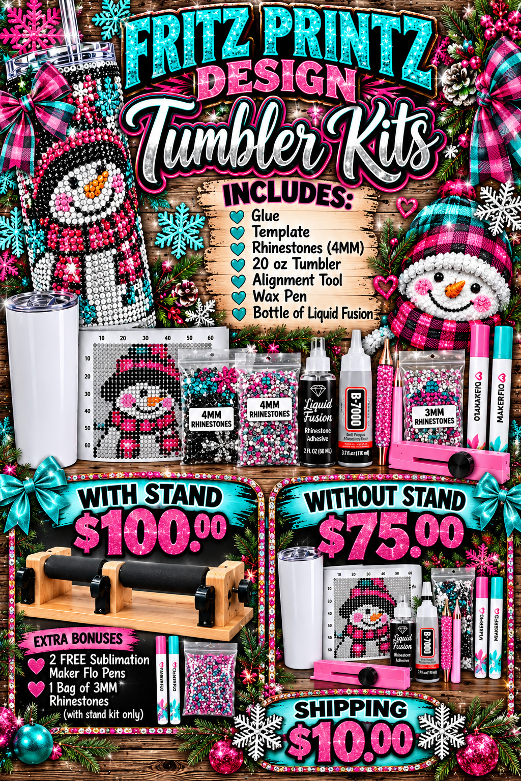 Rhinestone Tumbler Kit (Large)