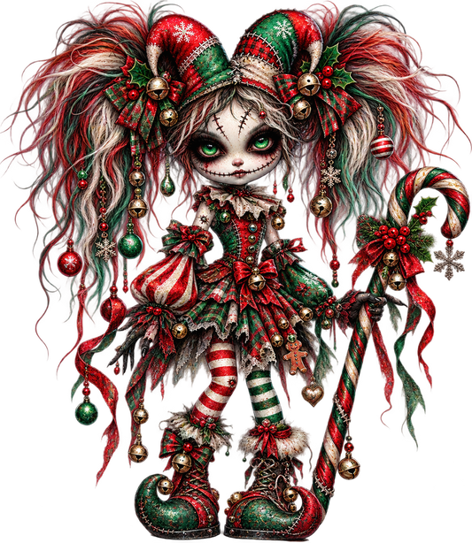 Gothic Christmas Doll UV DTF Transfer 2
