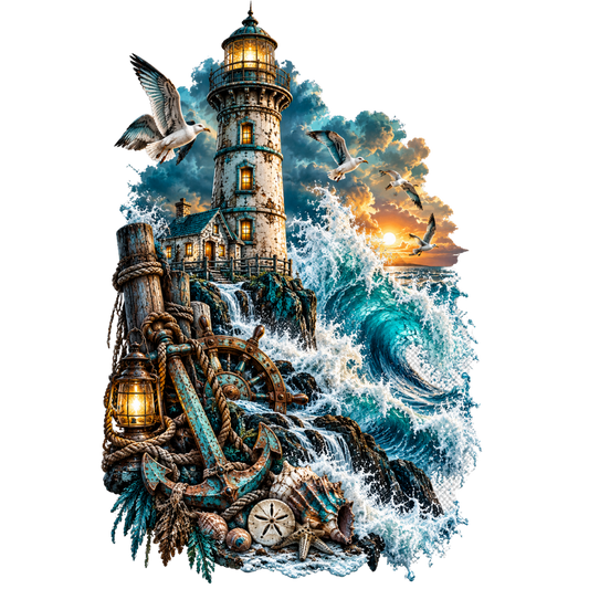 COASTAL LIGHTHOUSE & OCEAN WAVES
