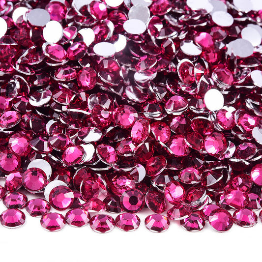 Dark Rose Resin Rhinestones