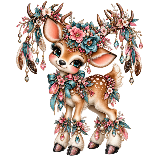 Enchanted Floral Fawn 4x4 (2)
