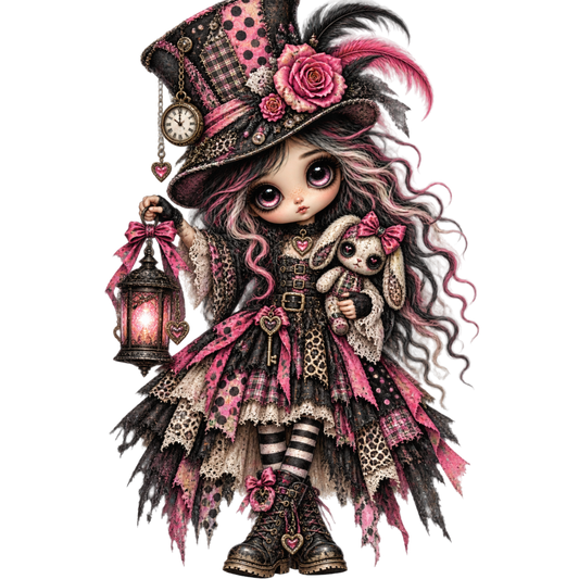 Gothic Pink Witch Doll 4x4