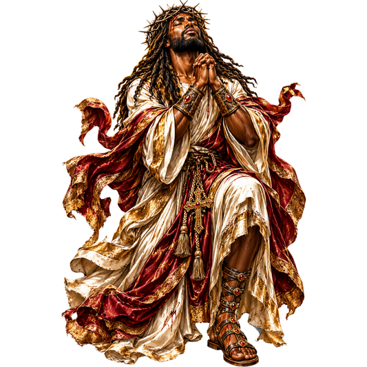 Praying Jesus PNG – Crown of Thorns Christian Faith