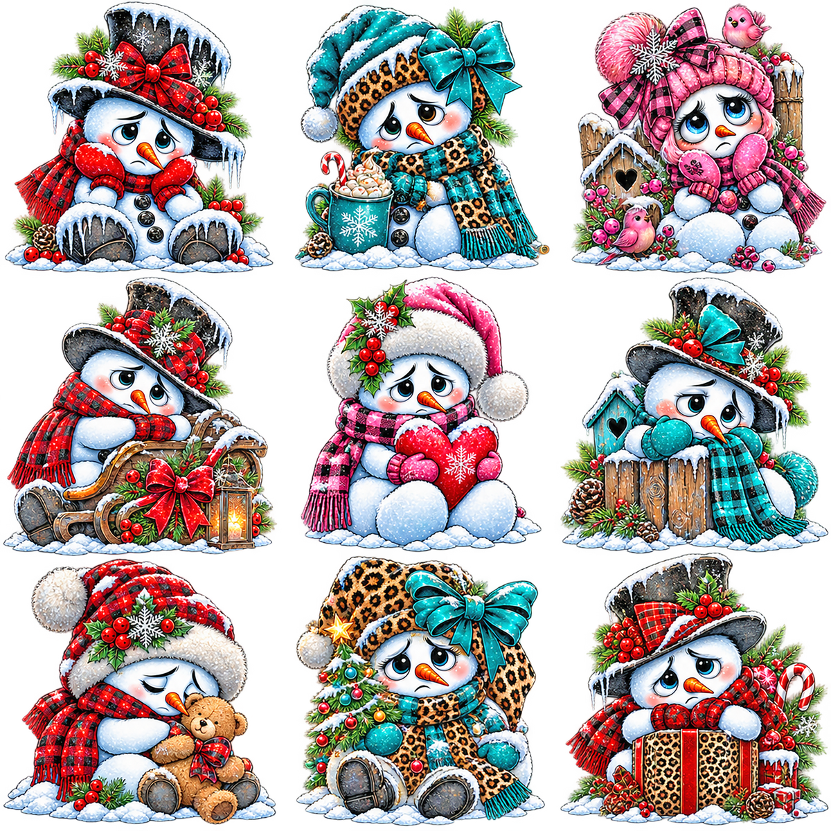 Snowmen Sad Element Sheet