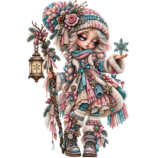 Whimsical Winter Girl 4x4