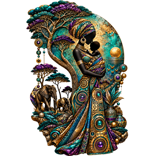 Regal African Mother & Child