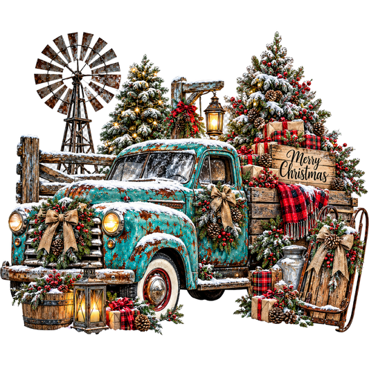 Vintage Christmas Truck UVDTF