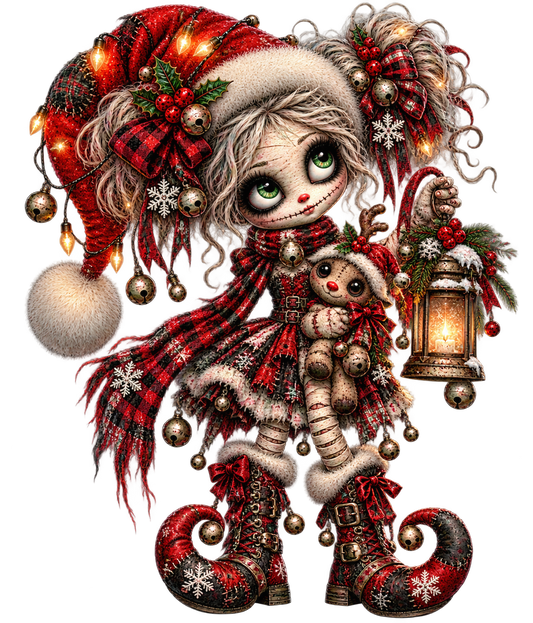 Gothic Christmas Girl UV DTF Transfer 4