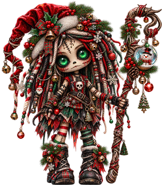 Gothic Christmas Elf UV DTF Transfer