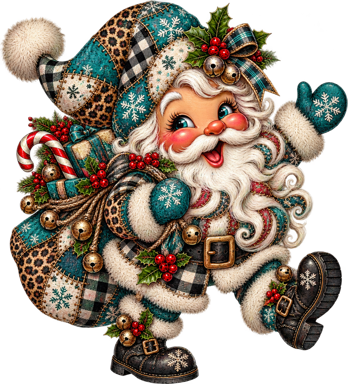 Festive Santa UV DTF Transfer